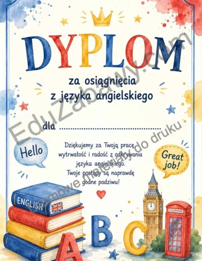 Dyplom za osiągnięcia z języka angielskiego 40