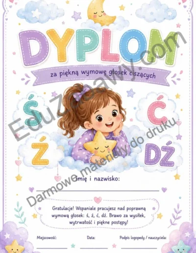 Dyplomy za wymowę głosek ciszących 40