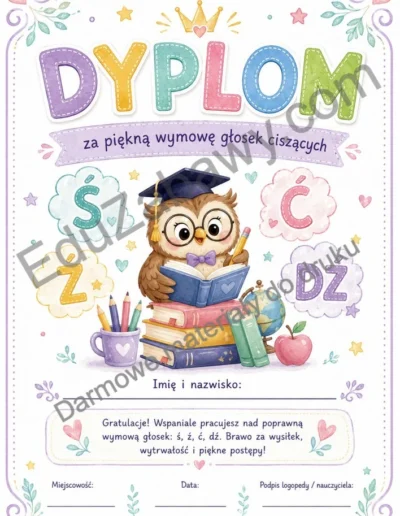 Dyplomy za wymowę głosek ciszących 39