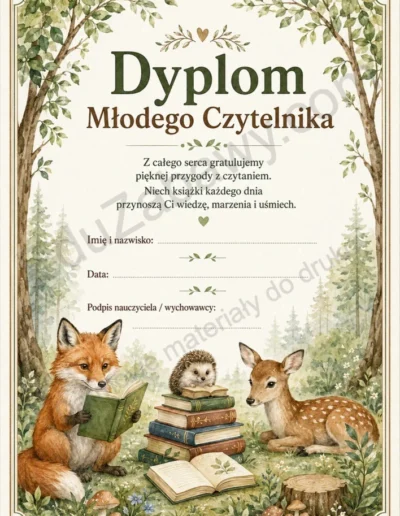 Dyplomy młodego czytelnika (pionowe) 40