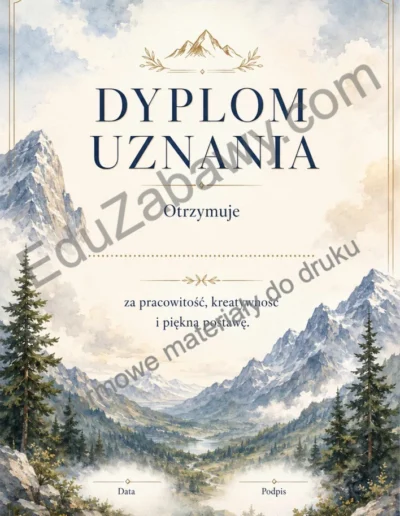 Dyplomy uniwersalne z motywem gór 40
