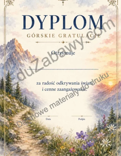 Dyplomy uniwersalne z motywem gór 39