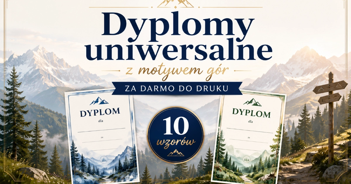 Dyplomy uniwersalne z motywem gór