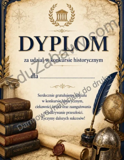 Dyplom za udział w konkursie historycznym 38