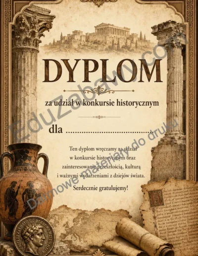 Dyplom za udział w konkursie historycznym 40