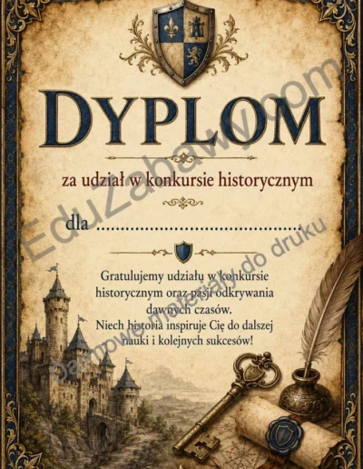Dyplom za udział w konkursie historycznym 41
