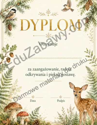 Dyplomy uniwersalne z motywem lasu 38