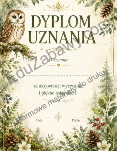 Dyplomy uniwersalne z motywem lasu 41