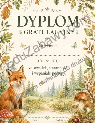 Dyplomy uniwersalne z motywem lasu 40