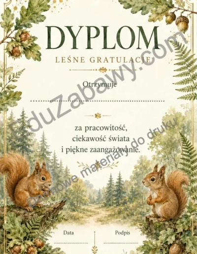 Dyplomy uniwersalne z motywem lasu 39