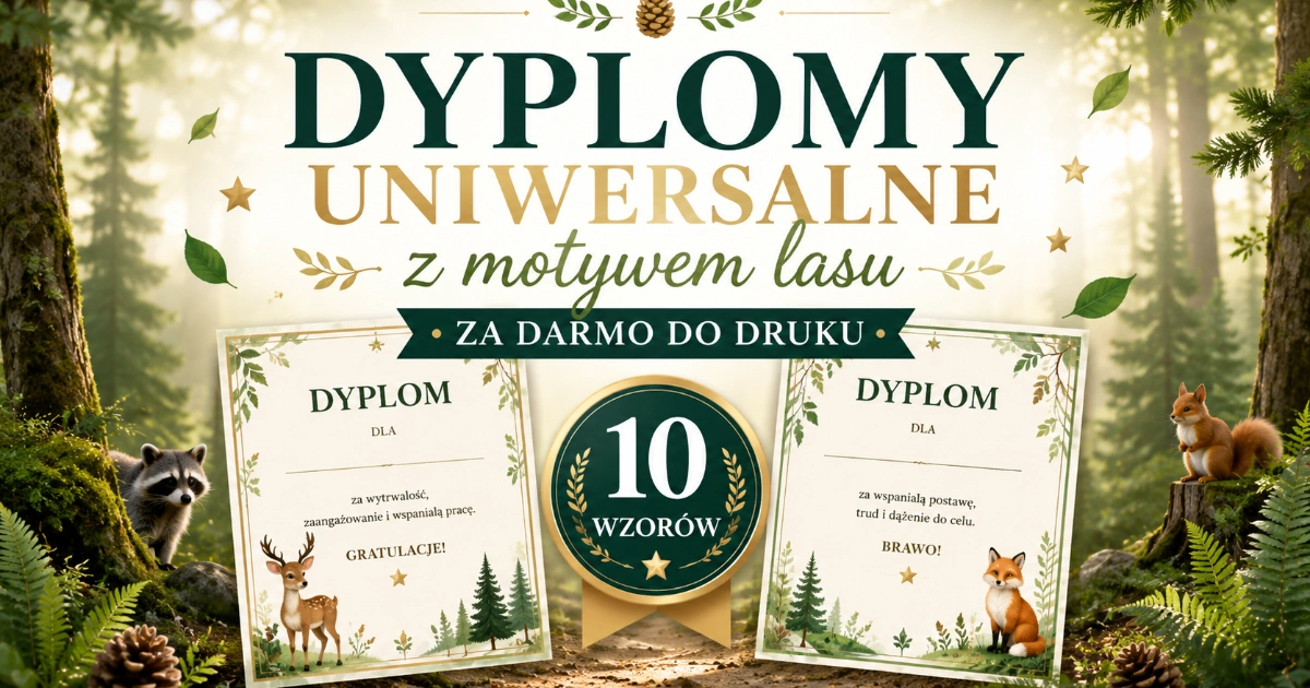 Dyplomy uniwersalne z motywem lasu