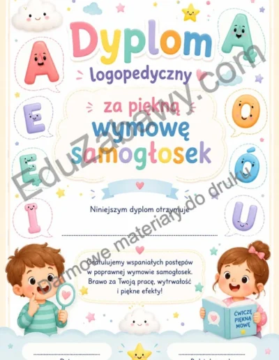 Dyplomy za wymowę samogłosek 38