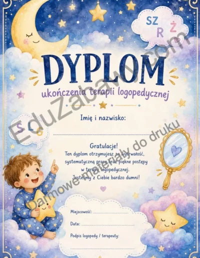 Dyplomy ukończenia terapii logopedycznej 40