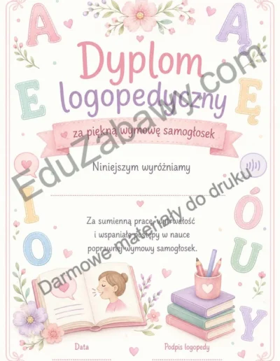 Dyplomy za wymowę samogłosek 40