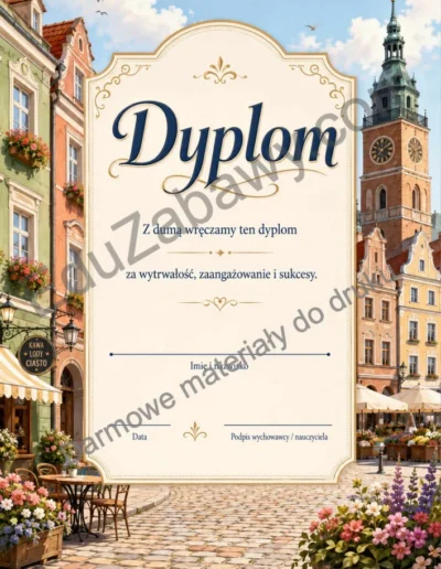 Dyplomy uniwersalne z motywem miasta 40