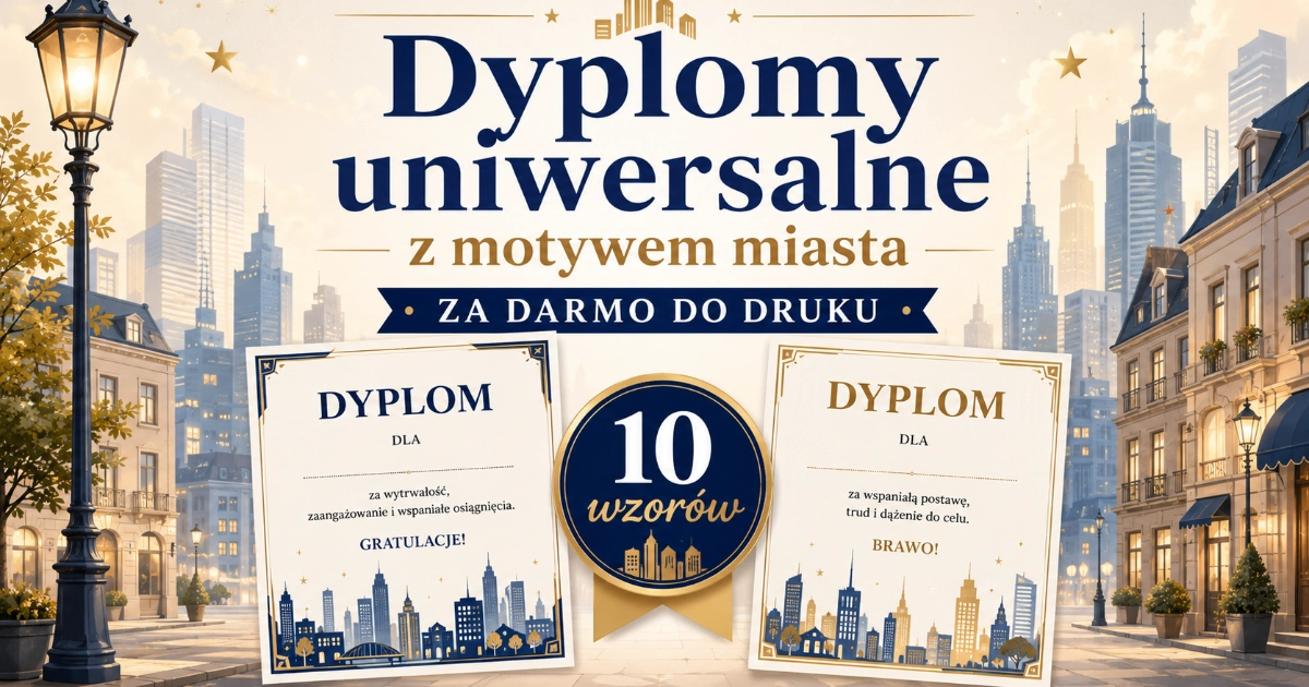 Dyplomy uniwersalne z motywem miasta