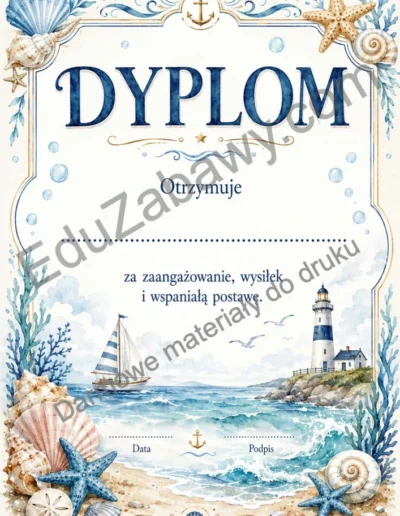Dyplomy uniwersalne z motywem morza 38