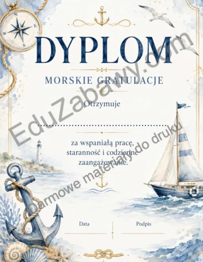 Dyplomy uniwersalne z motywem morza 40