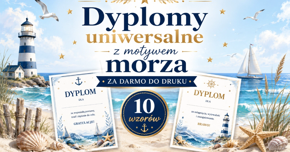 Dyplomy uniwersalne z motywem morza