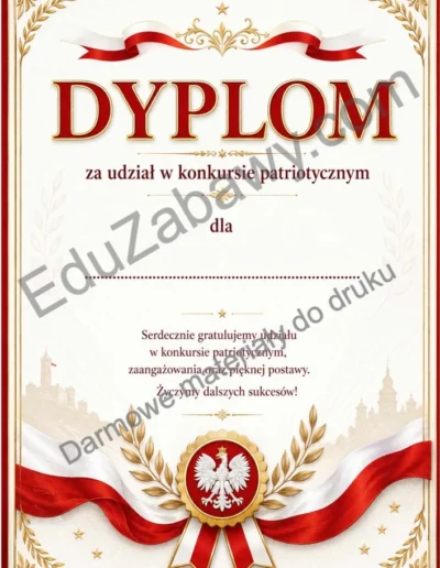 Dyplom za udział w konkursie patriotycznym 38