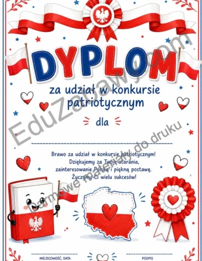 Dyplom za udział w konkursie patriotycznym 40
