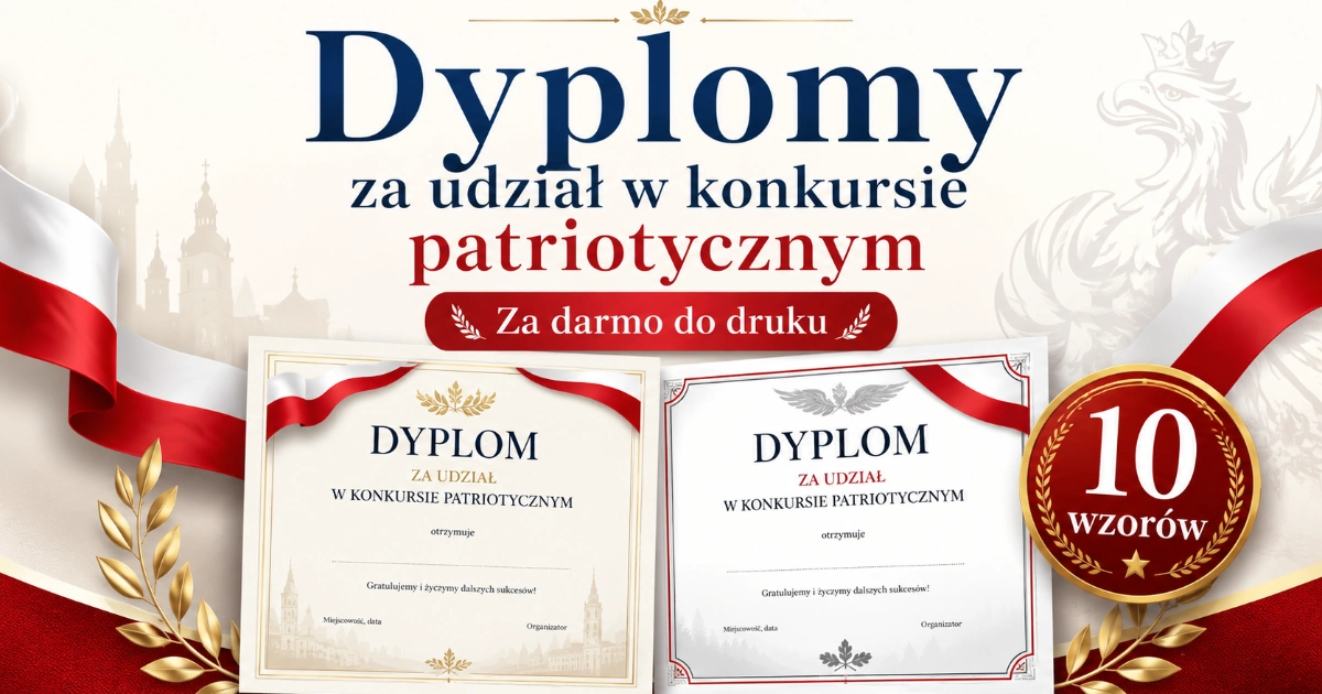 Dyplom za udział w konkursie patriotycznym