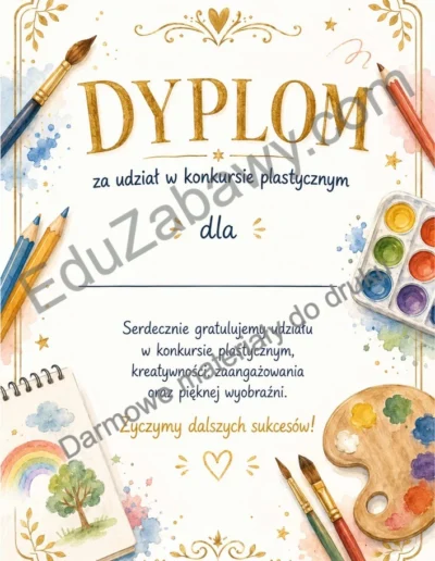 Dyplom za udział w konkursie plastycznym 38