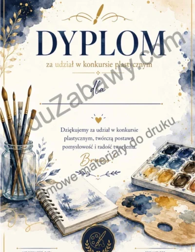 Dyplom za udział w konkursie plastycznym 41