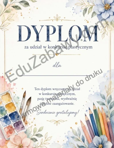 Dyplom za udział w konkursie plastycznym 39