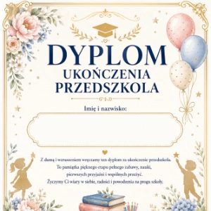 Dyplomy na Pożegnanie przedszkola