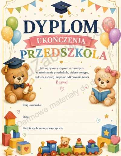 Dyplomy ukończenia przedszkola (pionowe) 41