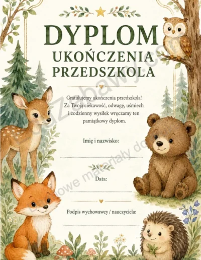 Dyplomy ukończenia przedszkola (pionowe) 39