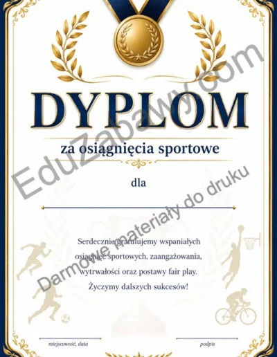 Dyplom za osiągnięcia sportowe 38
