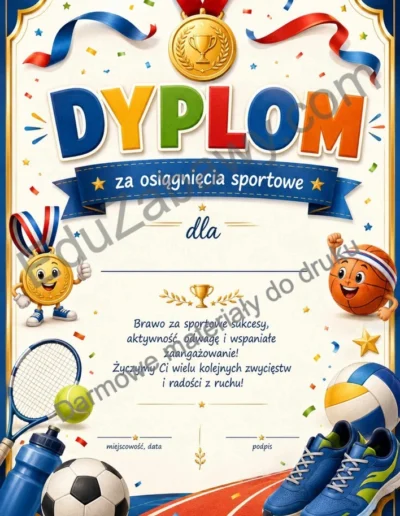 Dyplom za osiągnięcia sportowe 40