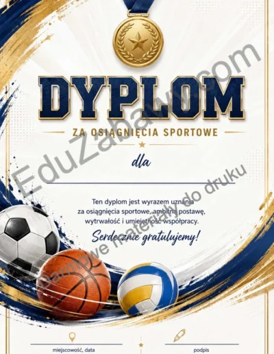 Dyplom za osiągnięcia sportowe 41
