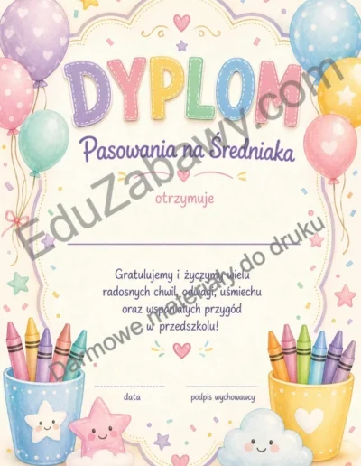 Dyplomy pasowania na średniaka (pionowe) 38