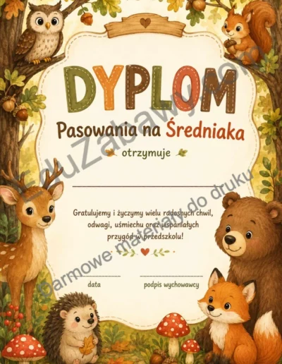 Dyplomy pasowania na średniaka (pionowe) 41