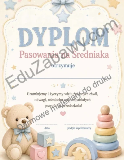 Dyplomy pasowania na średniaka (pionowe) 39