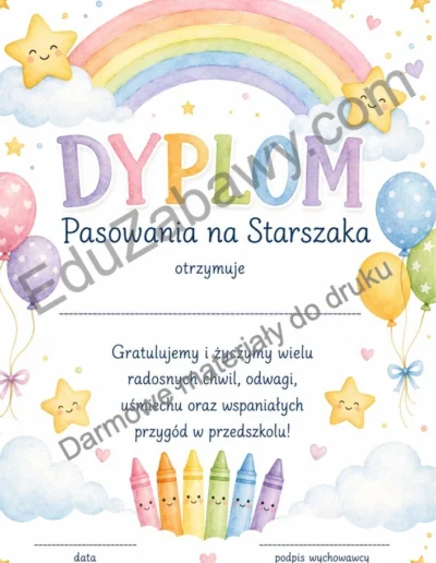Dyplomy pasowania na starszaka (pionowe) 38
