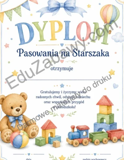 Dyplomy pasowania na starszaka (pionowe) 40