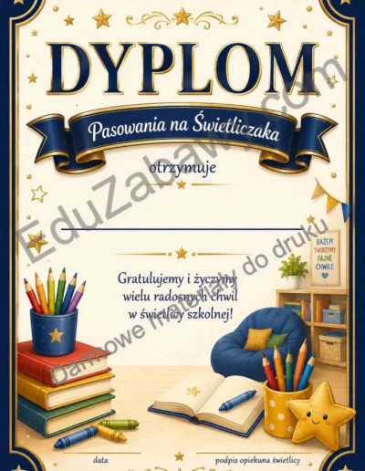 Dyplomy pasowania na świetliczaka (pionowe) 38