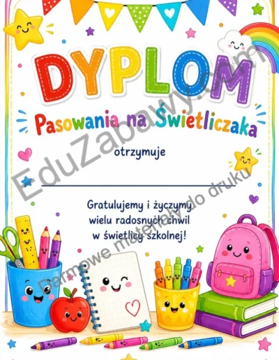 Dyplomy pasowania na świetliczaka (pionowe) 41