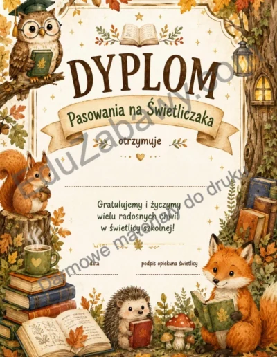 Dyplomy pasowania na świetliczaka (pionowe) 39