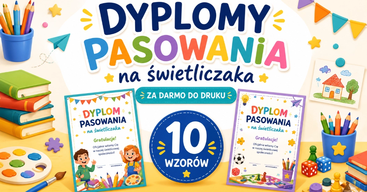Dyplomy pasowania na świetliczaka (pionowe)