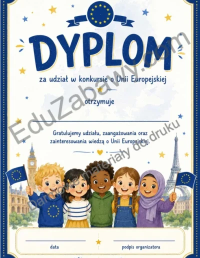 Dyplom za udział w konkursie o Unii Europejskiej 40