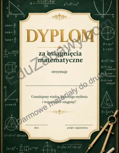Dyplom za osiągnięcia matematyczne 40