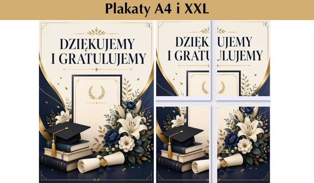 Plakat A4 i XXL: Dziękujemy i gratulujemy