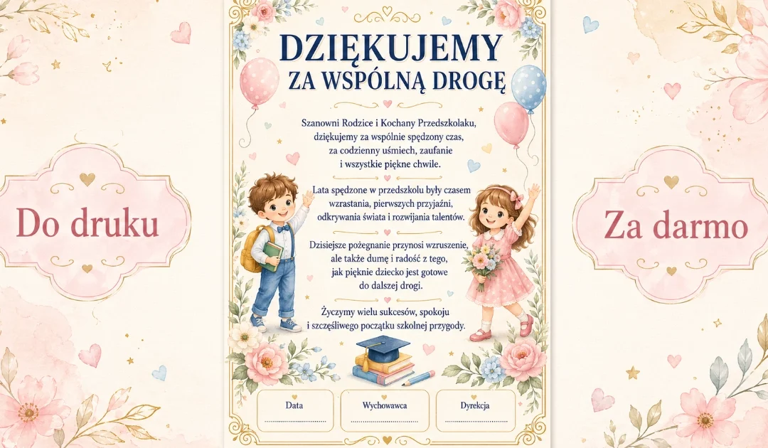 List gratulacyjny: Dziękujemy za wspólną drogę