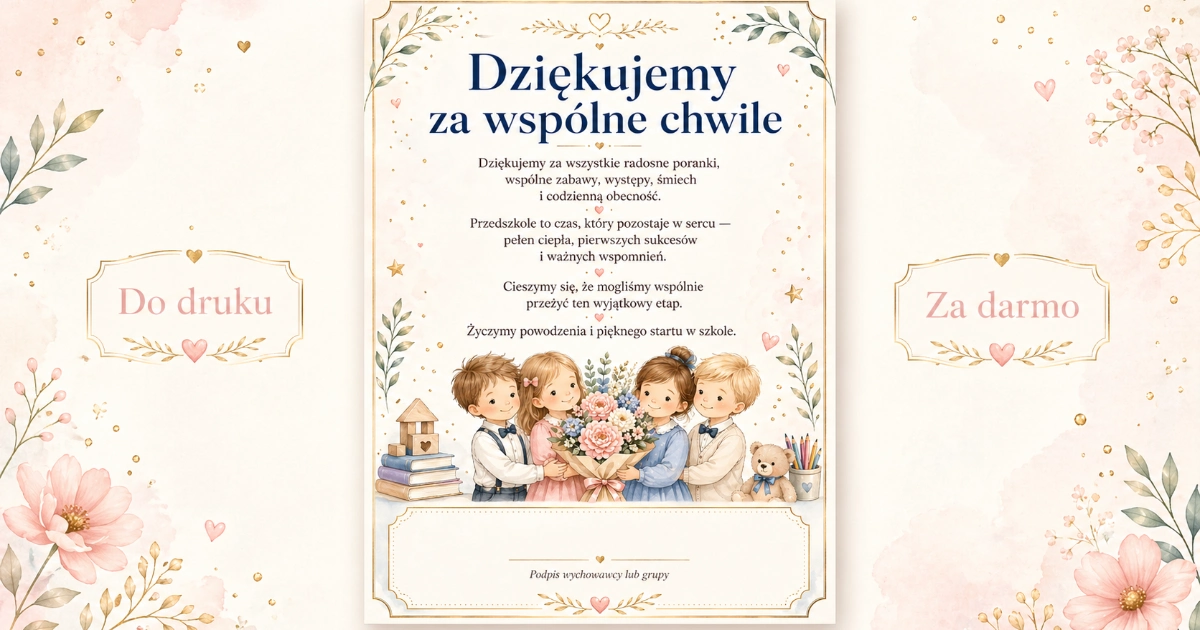 Wkładka na pożegnanie przedszkola: Dziękujemy za wspólne chwile 38