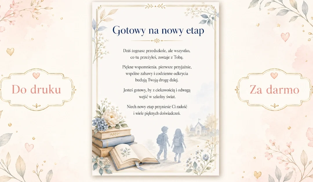 Wkładka na pożegnanie przedszkola: Gotowy na nowy etap